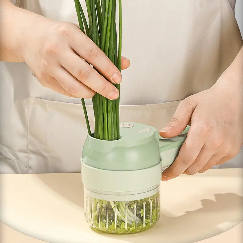 Picador eléctrico y rebanador 4 en 1